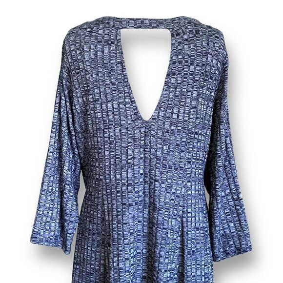 Torrid Womens Blue Mini Rib Knit Mock Neck Dress Plus Sz 3X Cut Out Swing Tunic - Picture 8 of 9
